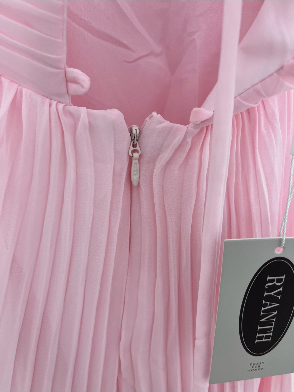 NWT RYANTH Baby Pink Pleated Strapless Maxi Dress - Picture 5 of 11